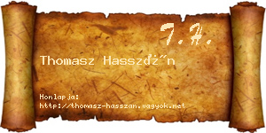 Thomasz Hasszán névjegykártya
